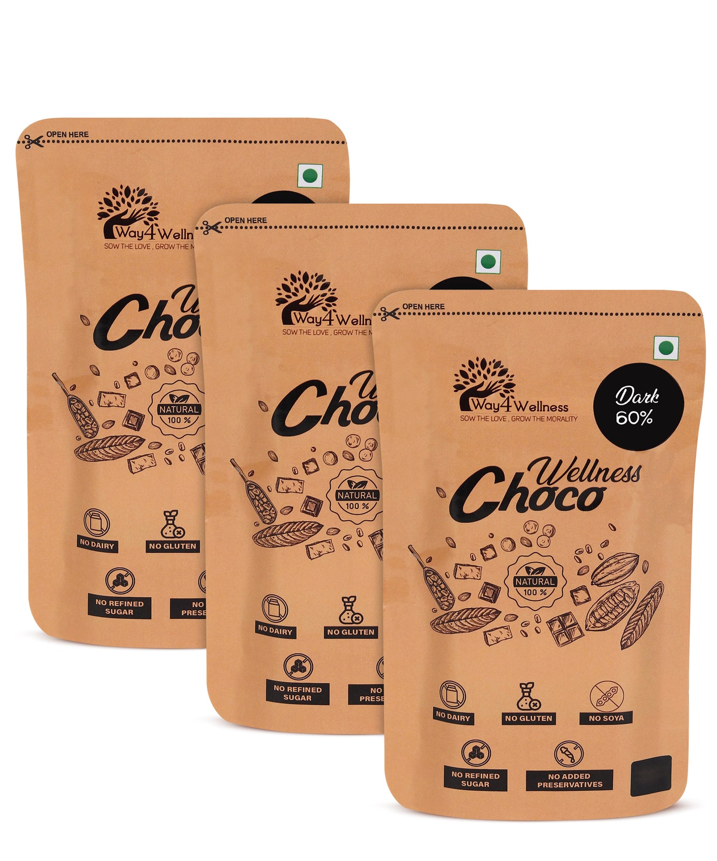 Ayurvedic chocolate| Premium chocolate | Pack of 3 * 40 gms