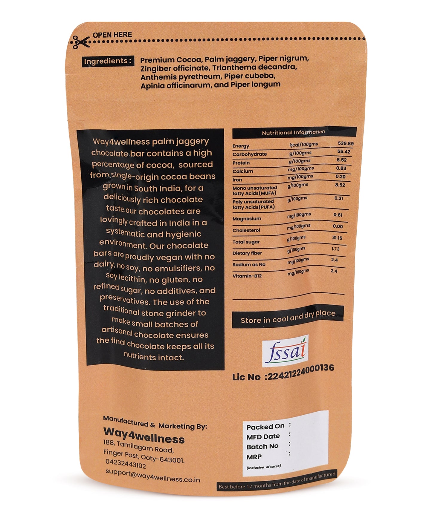Ayurvedic chocolate| Premium chocolate | Pack of 3 * 40 gms