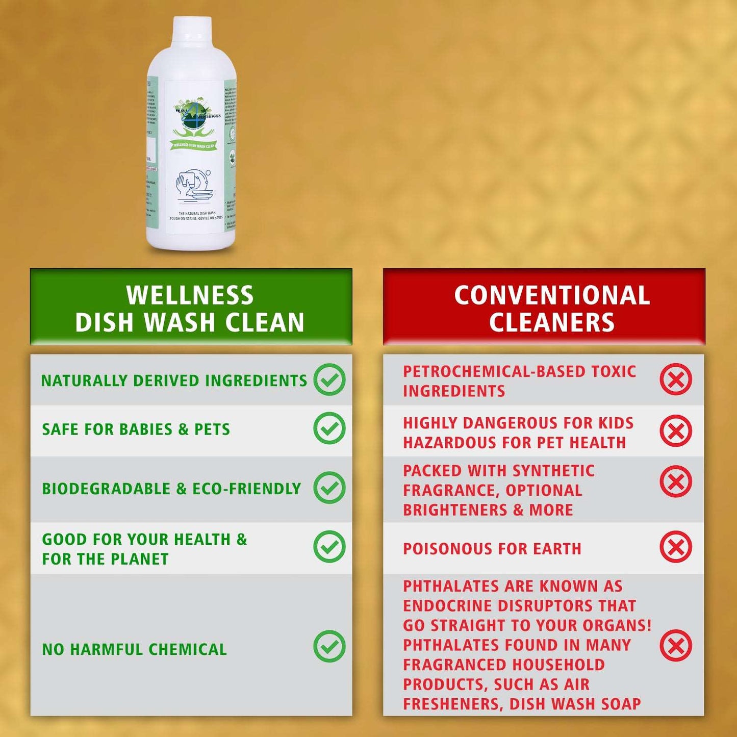 Wellness Dish Wash Clean  - 500ML