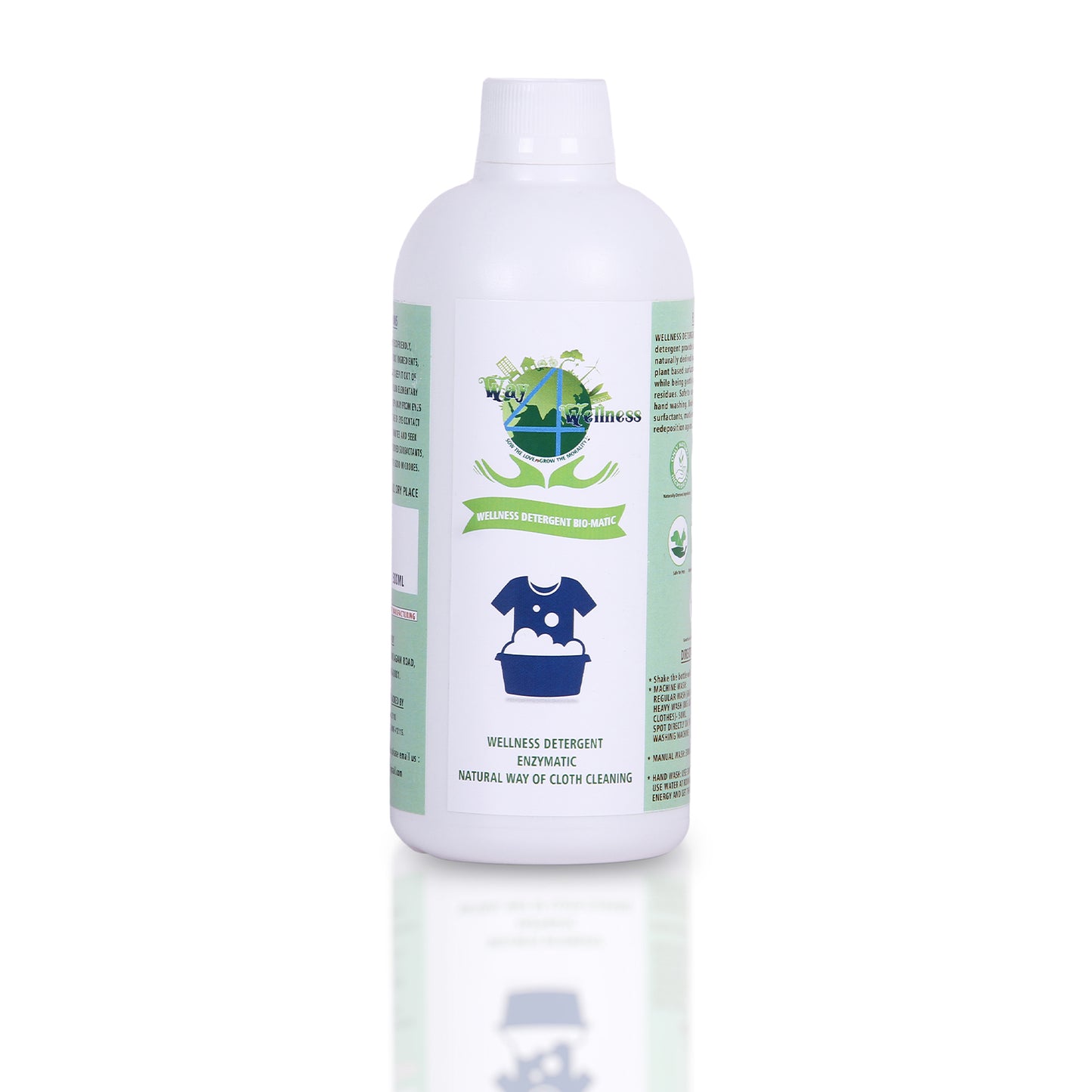 Wellness Natural Fabric Wash liquid | Natural Plant Based Liquid Detergent for Top Load & Front Load Washing Machine | Eco-Friendly, Non-Toxic | Biodegradable - 500ML