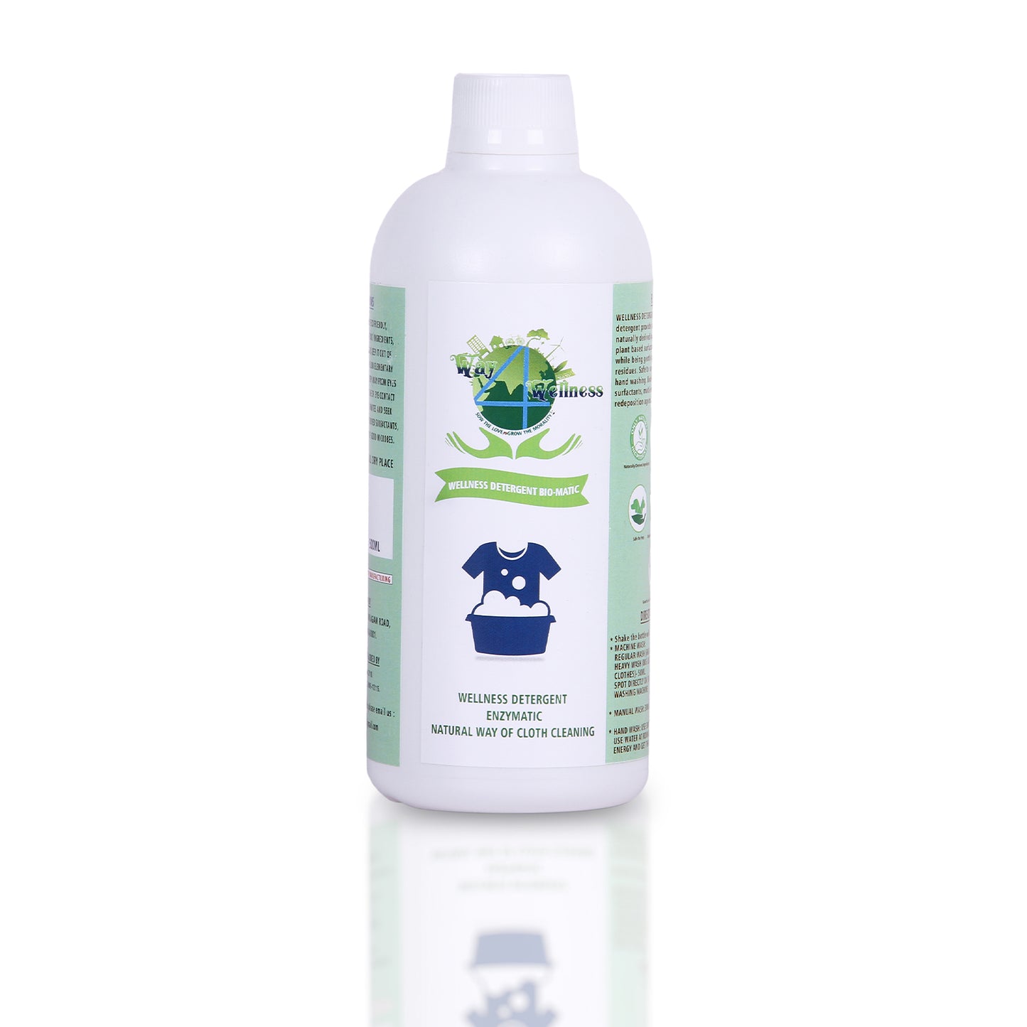 Wellness Natural Fabric Wash liquid | Natural Plant Based Liquid Detergent for Top Load & Front Load Washing Machine - 500ML