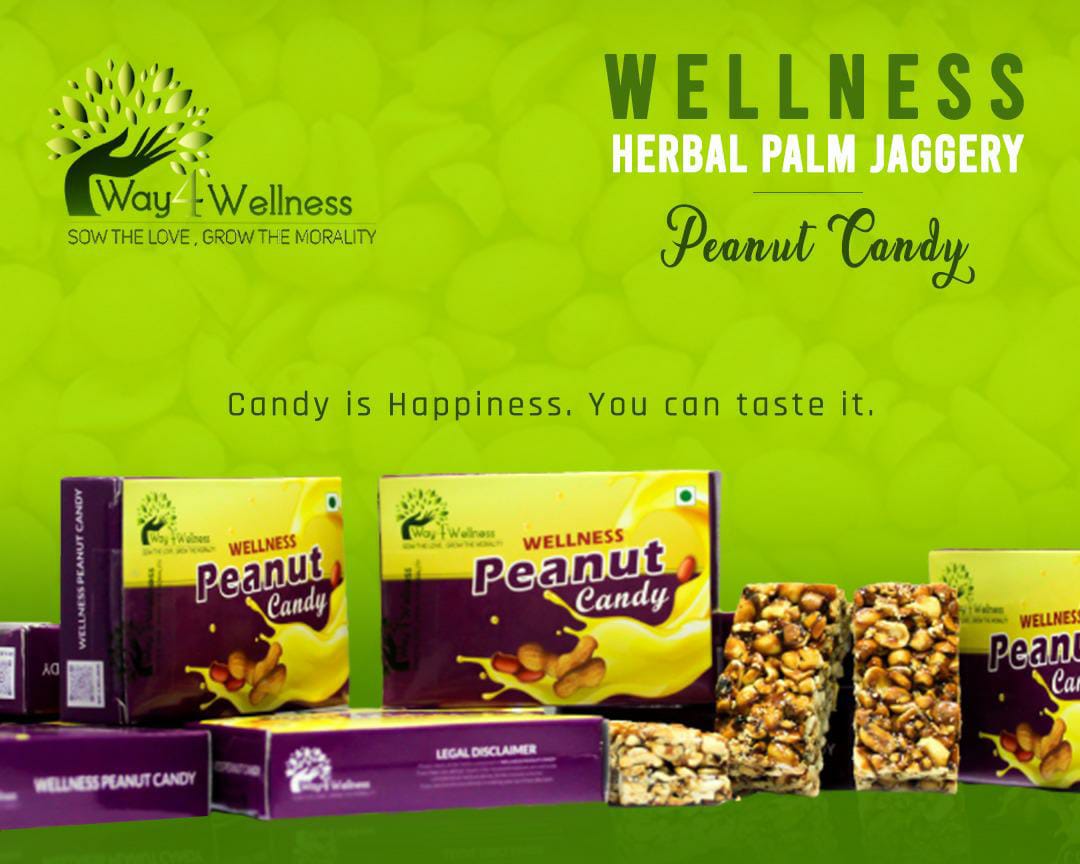 Wellness Peanut Candy | No Added Sugar, Preservatives and colours | Made with Pure Palm Jaggery Chikki / mittai | Crunchy Groundnut Bar | Traditional Indian Sweets | Peanut Chikki | Groundnut Chikki | Kadalai Mittai | Healthy Snack.Pack of 120Gms