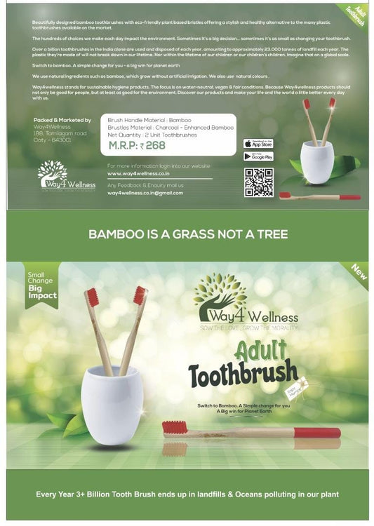 Wellness Adult toothbrush (2pcs)|100% Biodegradable