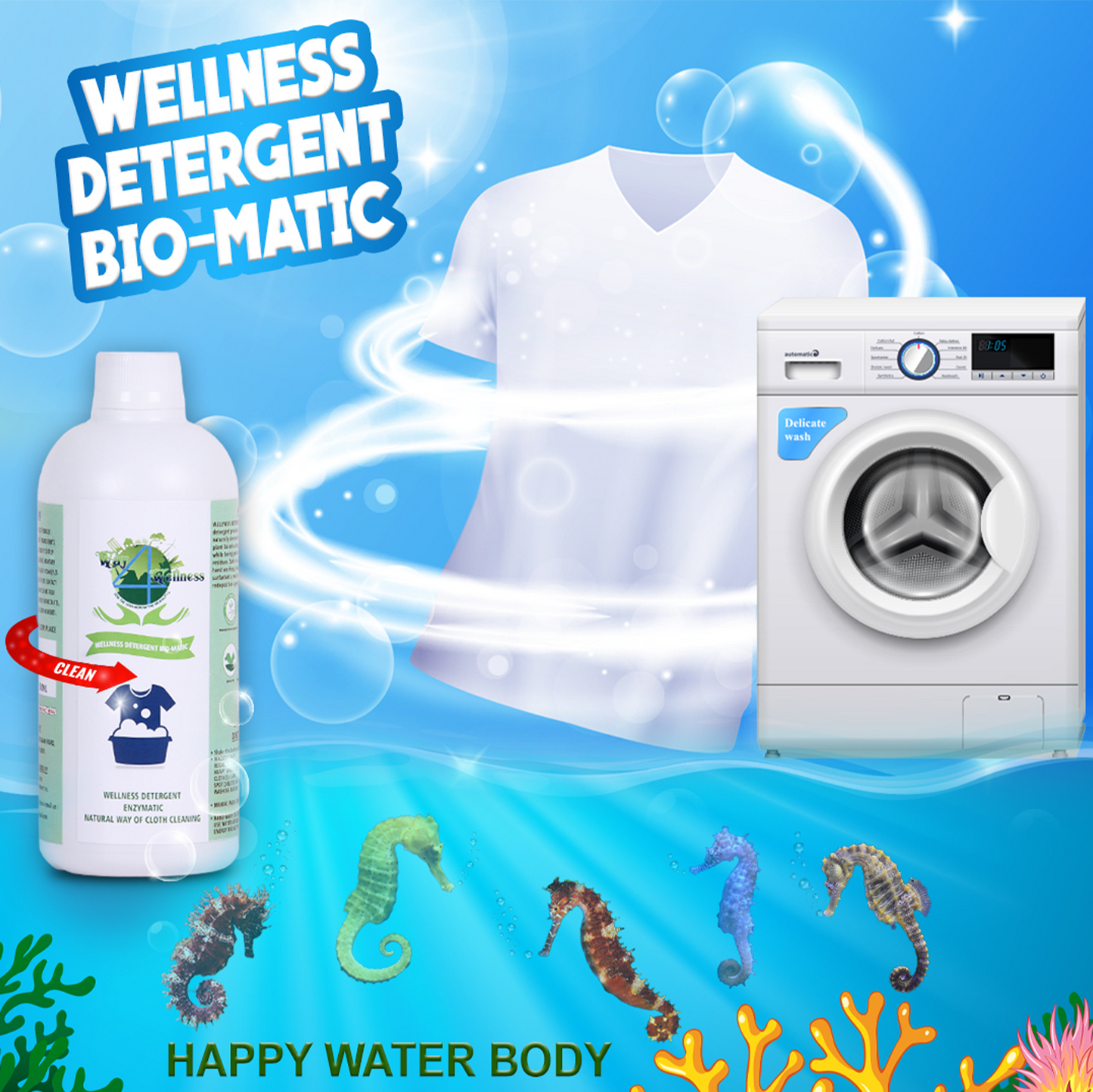 Wellness Kitchen,Laundry & Floor care Kit  (Combo 3pk kit -500ML each )